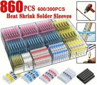 Solder connector kit 860pcs (860pcs Waterproof Solder Seal Wire Connectors, Heat Shrink Butt Connector, Insulated Electrical Butt Splice Wire Terminals)